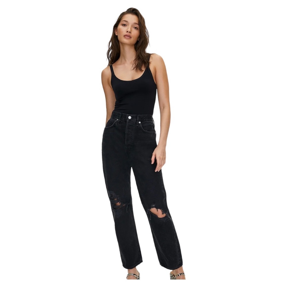 AGOLDE Black 90’s Jeans Ripped High Waisted